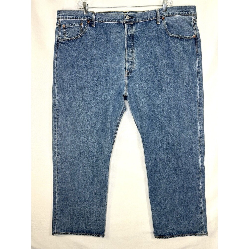 Levis 501 Jeans Men's 50x30 Blue Button Fly Straight Leg Denim Pants Classic